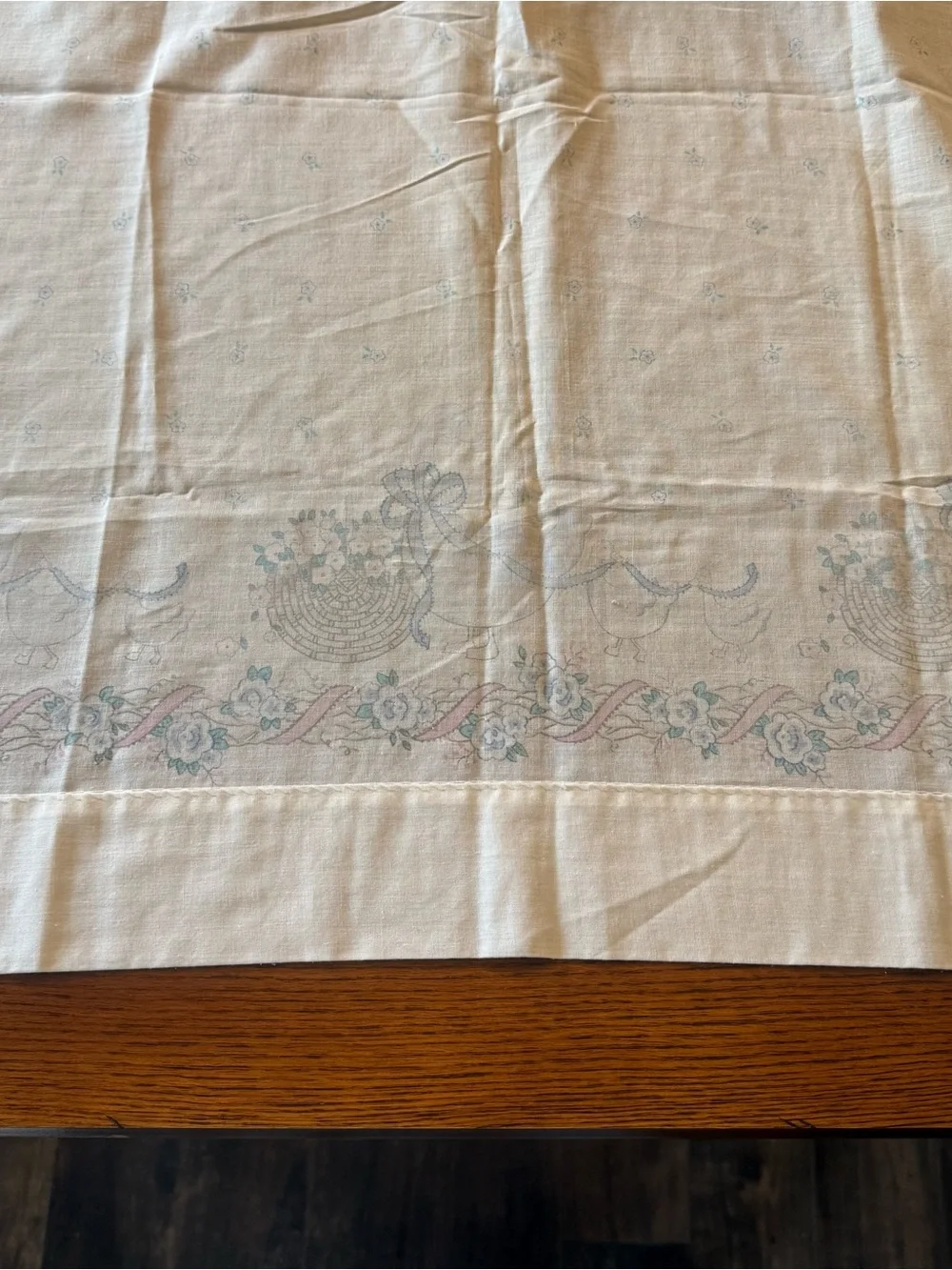 Vintage Rare Find! Goose Blue Ribbon Set 4 Kitchen Curtains Panels 28